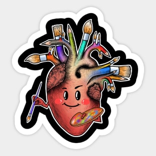 Artist human heart anatomy,artist teacher,art,artistic Sticker